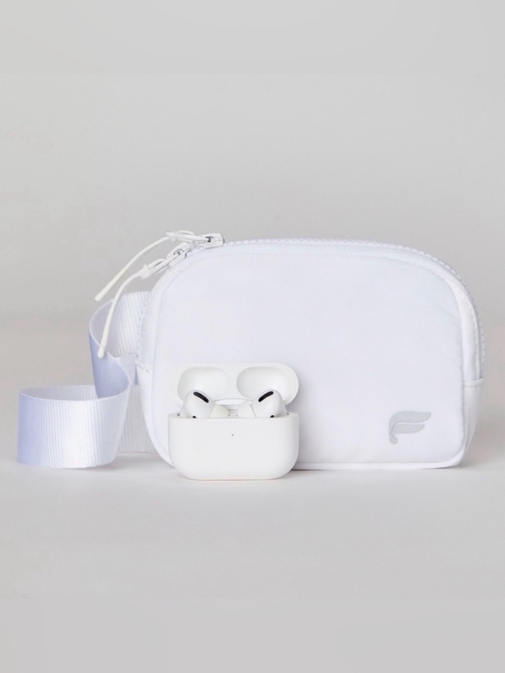 Fabletics mini belt bag in classic white